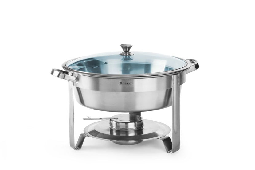 Chafing dish round stainless steel 18/0 4 l Economic 1/box