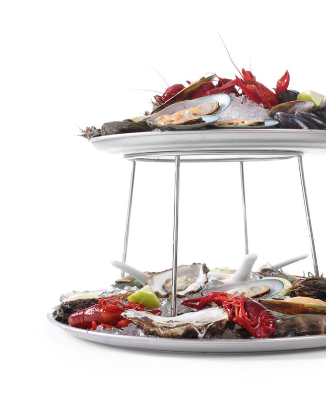 Seafood tray standard stainless steel with tray 300 and 400 mm 1/