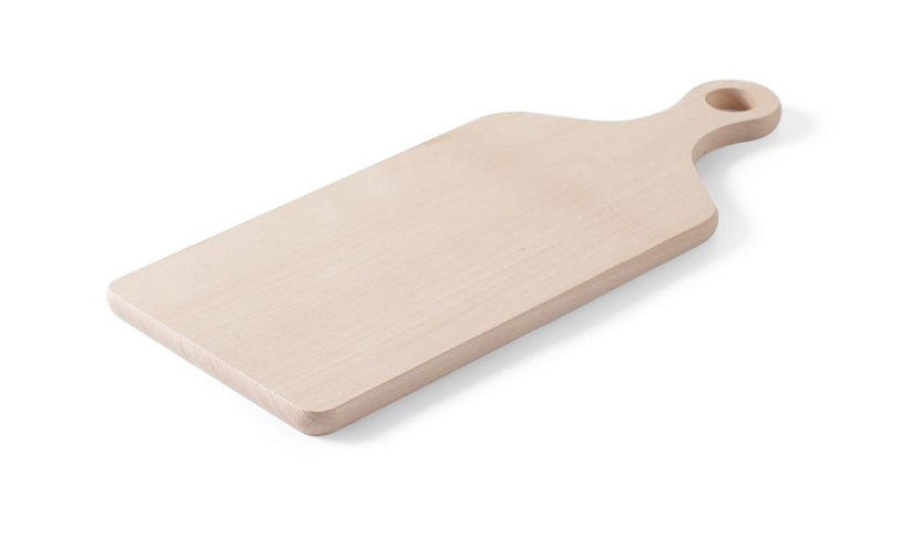 Cutting board 390x160x12 mmsolid beech wood with handle 1/box