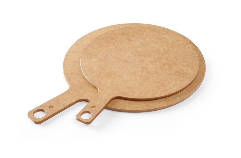 Pizza board with handle305x405x6 mm wood fiber 1/box