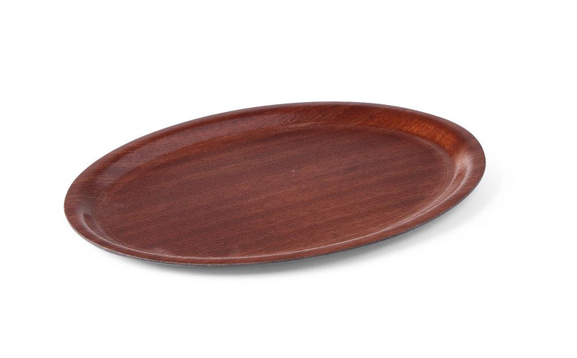 Tray Mahogany Oval290x210 mm non-slip Woodform 1/box