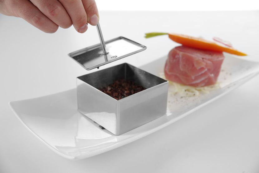 Food ring stainless steel square 80x80x45 mm 1/box