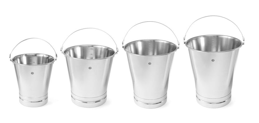 Emmer met voet rvs 15 lmet maatverdeling 1/box