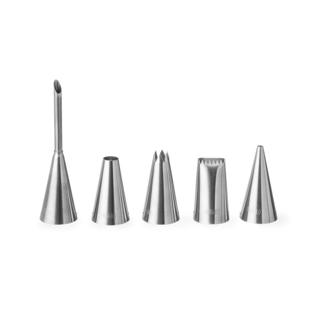 Spuitmondjes rvs set 5 assorti 1/box