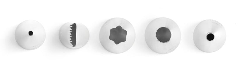 Spuitmondjes rvs set 5 assorti 1/box