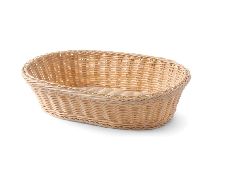 Bread basket oval 380x270x90 mm reinforced PP rattan 1/box