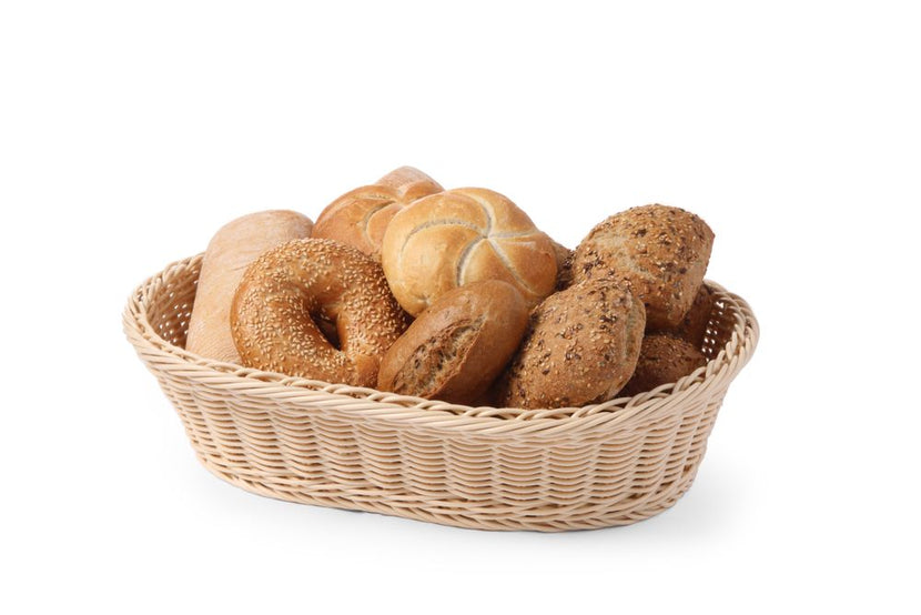 Bread basket oval 380x270x90 mm reinforced PP rattan 1/box