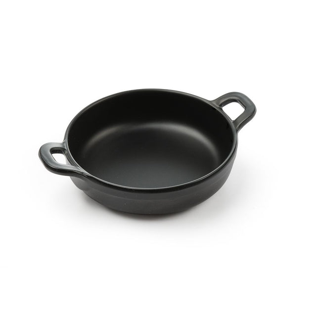 Round pan Little Chef150x115x37 mm black melamine 1/box