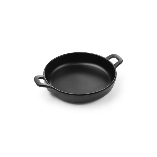 Round pan Little Chef189x147x37 mm black melamine 1/box