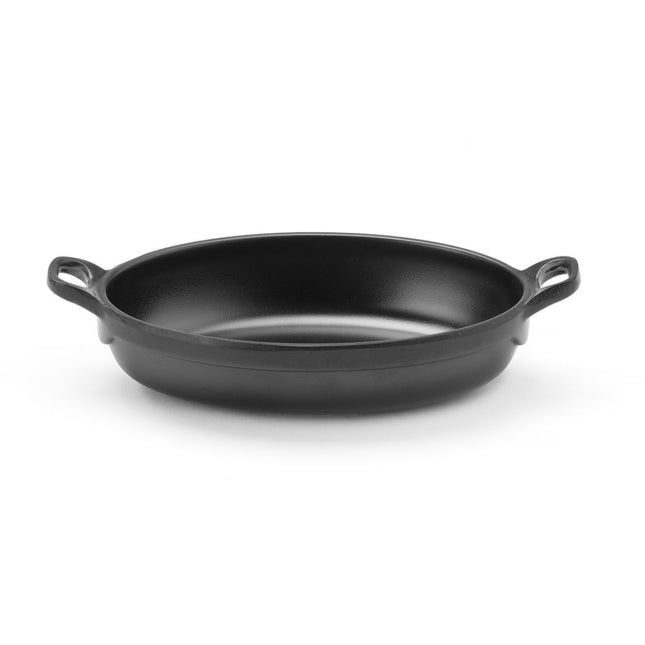 Oval pan Little Chef155x80x37 mm black melamine 1/box