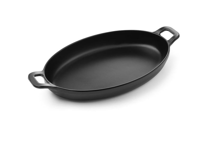 Oval pan Little Chef263x140x37 mm black melamine 1/box