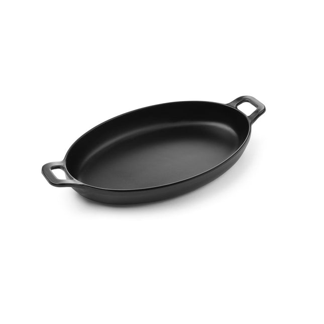 Oval pan Little Chef263x140x37 mm black melamine 1/box
