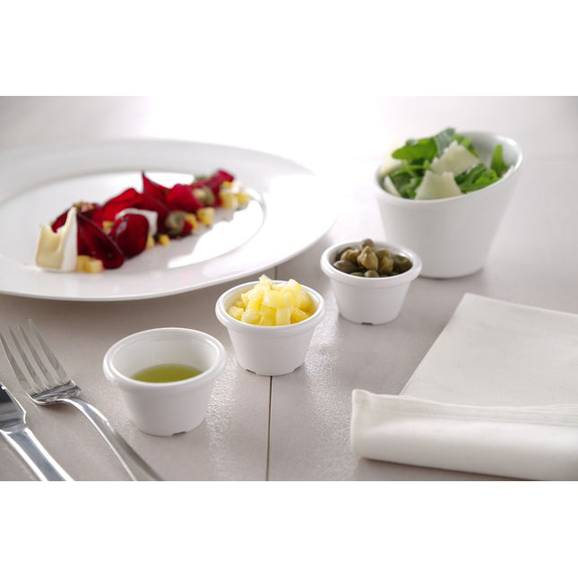 Slanted bowl Velocity97x97x80 mm white melamine 1/box