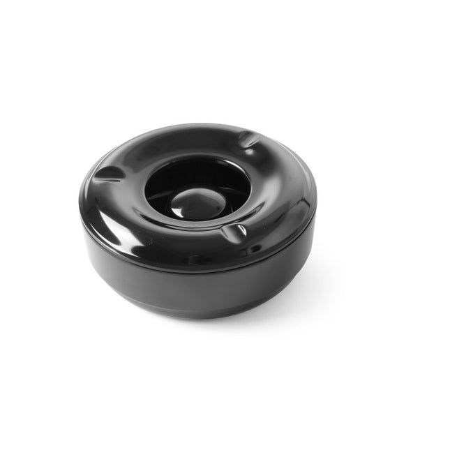 Asbak winddicht rondzwart melamine 146 mm 1/box
