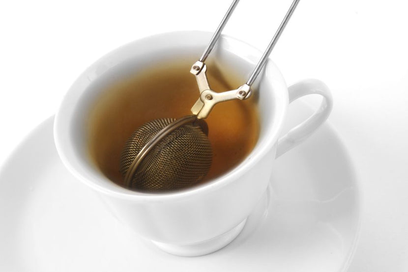 Stainless steel tea strainer 40x150 mm with hinged handle 1/box