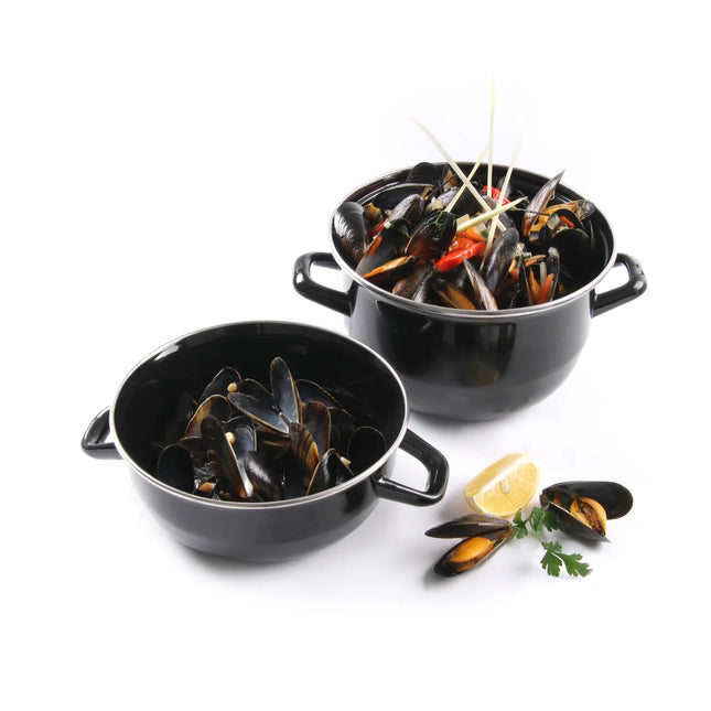 Mussel pan black enamel 200 mm3 l 1/box
