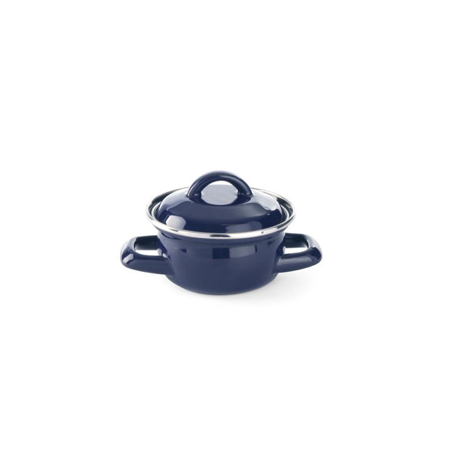Soup saucepan blue 100x60 mm enamel 0.4 l 1/box