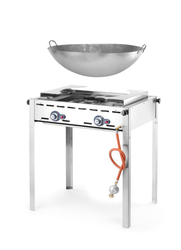 Wokpan met grepen 700x230 mmplaatstaal 1/box