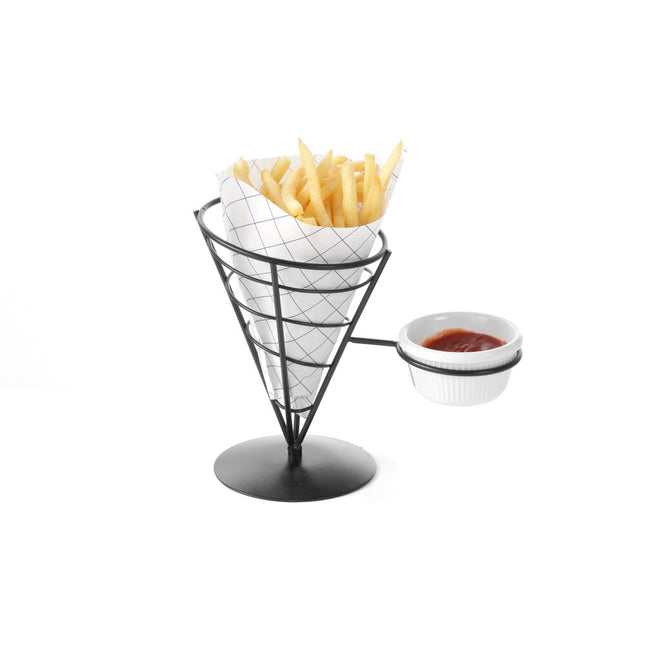 Chips bag holder with sauce holder black 1/box