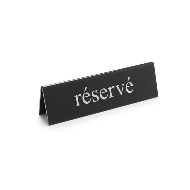 Table stand reserve130x35x40 mm black white text 1/box