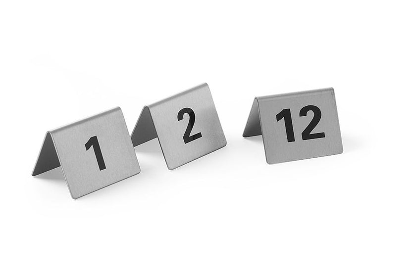 Table stand numbers 1 - 12 stainless steel 55x52x35 mm 1/box