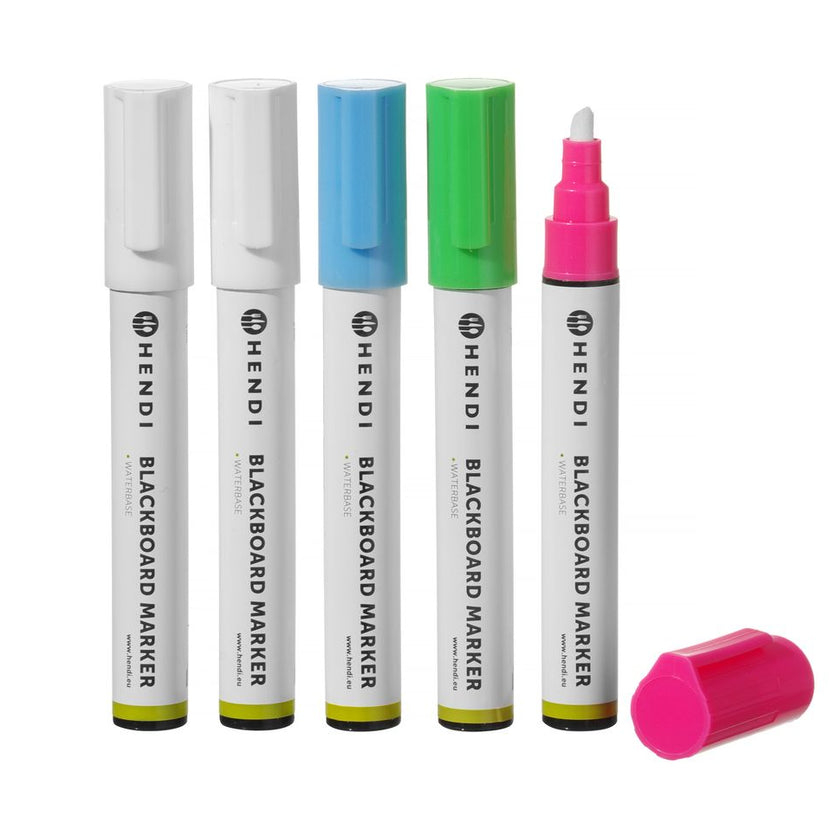 Krijtstift roze grn blw 2x witbreedte 5 mm schuine punt 1/bo