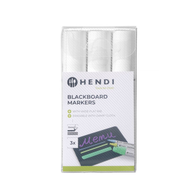 Krijtstift witbreedte 15 mm platte punt 3/box