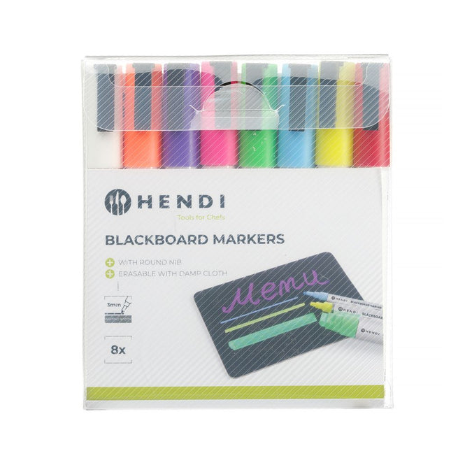 Krijtstift 8 versch. kleuren3 mm rond 1/box