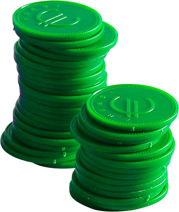 Consumer coin green "¤"ABS 100/box