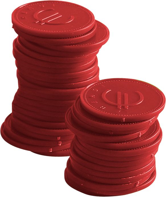 Consumer coin red "¤"ABS 100/box