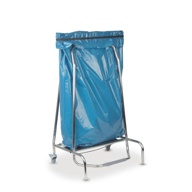 Afvalzakhouder 420x580x960 mmpedaalbed. en 2 geremde wielen