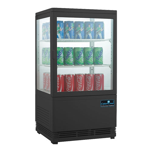 Design refrigerated display case Black 58 liters