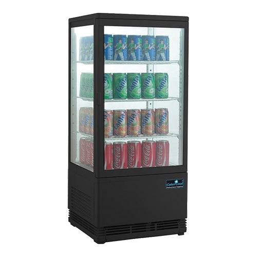 Design refrigerated display case Black 68 liters