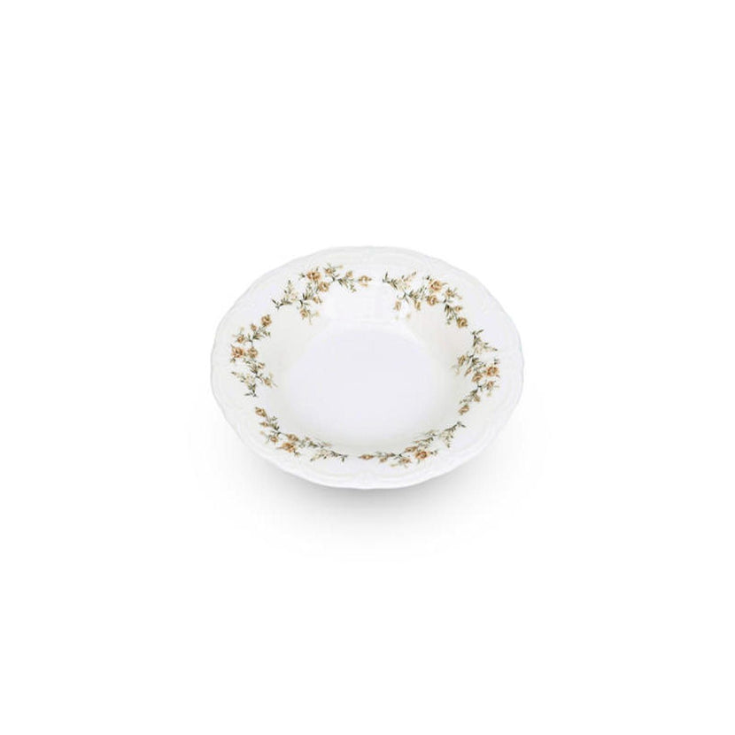 Bonbistro | Diep bord 14/23,5xH4cm brown flower Retro 2/Box