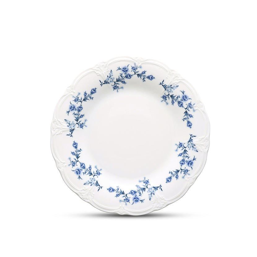 Bonbistro Plat bord 32 cm blue flower Retro – porselein horecaservies