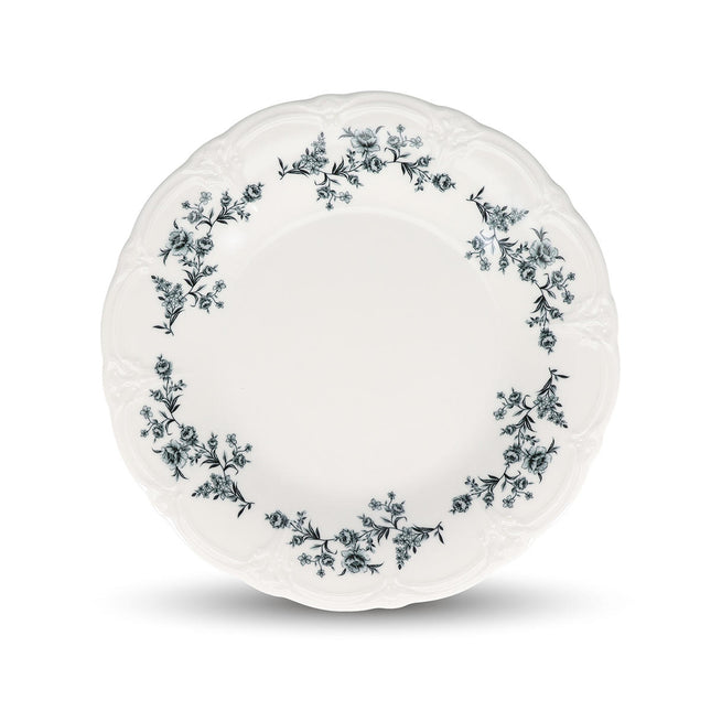 Bonbistro Plat bord 32 cm black flower Retro – porselein horecaservies