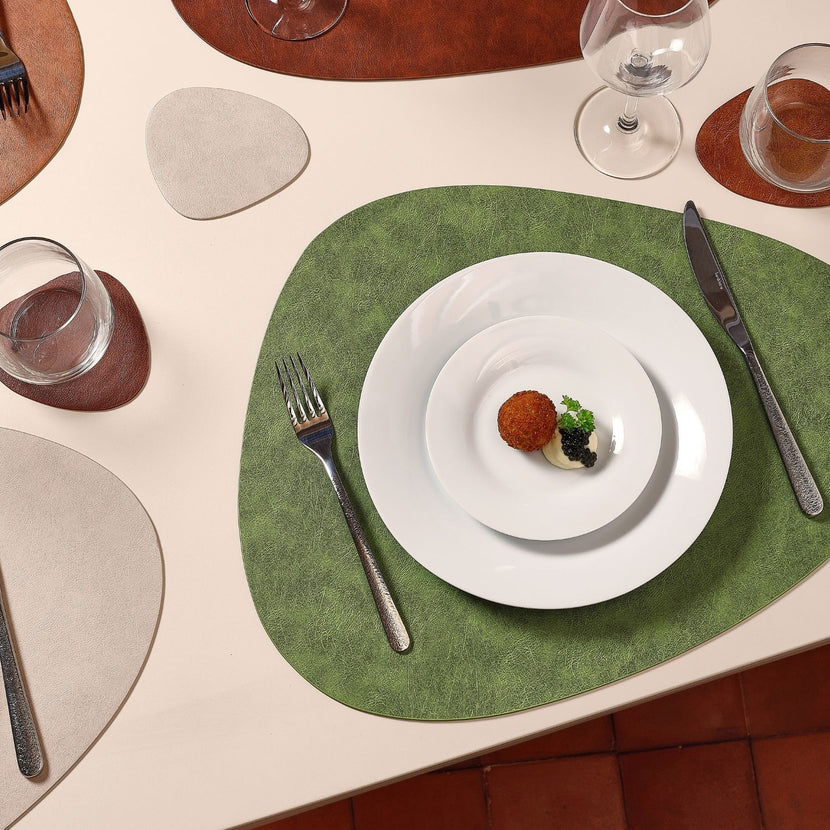 Bonbistro | Placemat 45x37cm lederlook groen Layer 12/Box