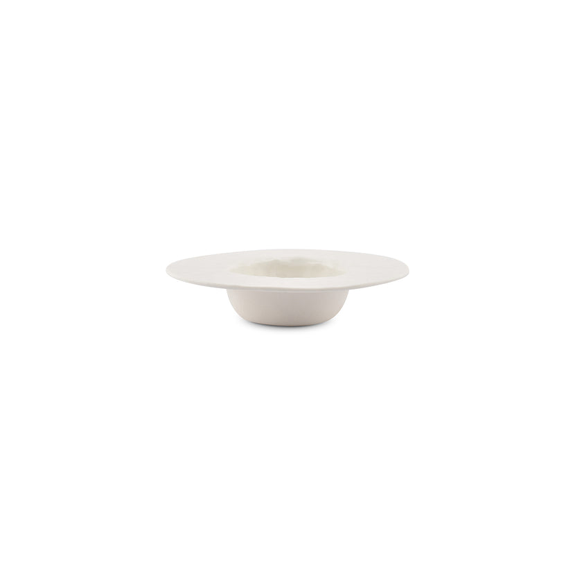 Chic Diep bord Arte 20 cm wit – detail matte buitenzijde