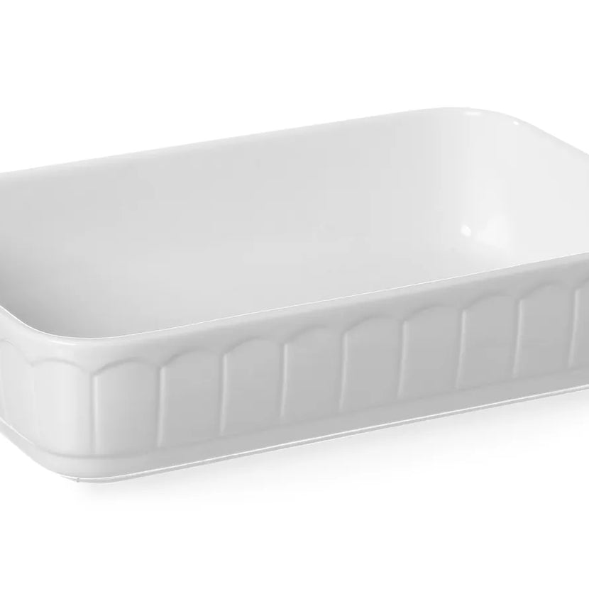 Oven dish rectangle Rustica375x260x75 mm white porcelain 1/bo
