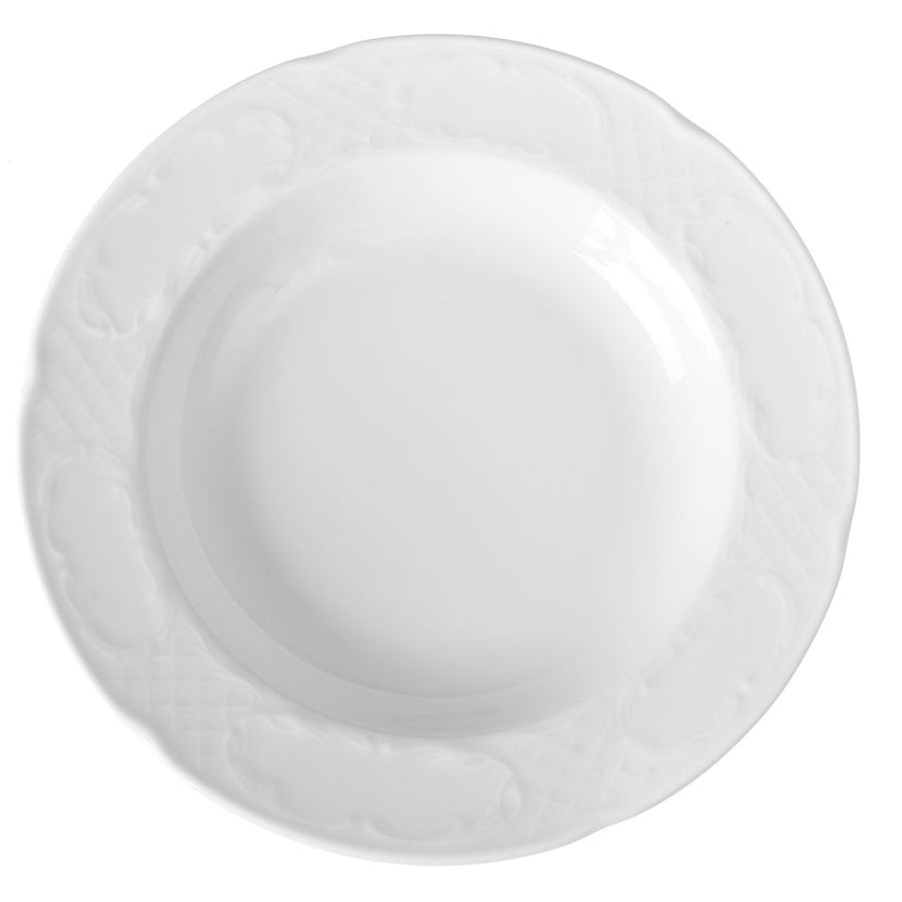 Plate deep 240x37 mm Flora white porcelain 1/box