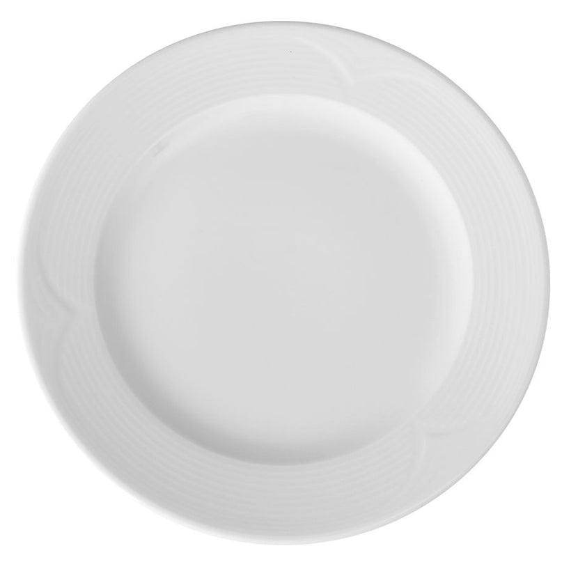 Plate flat 260x25 mm Saturn white porcelain 1/box