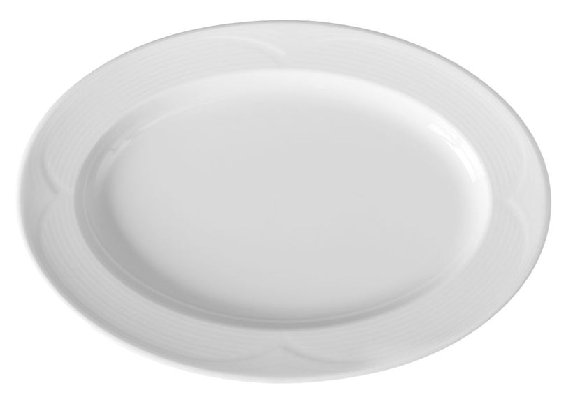 Bowl oval Saturn340x240x35 mm white porcelain 1/box