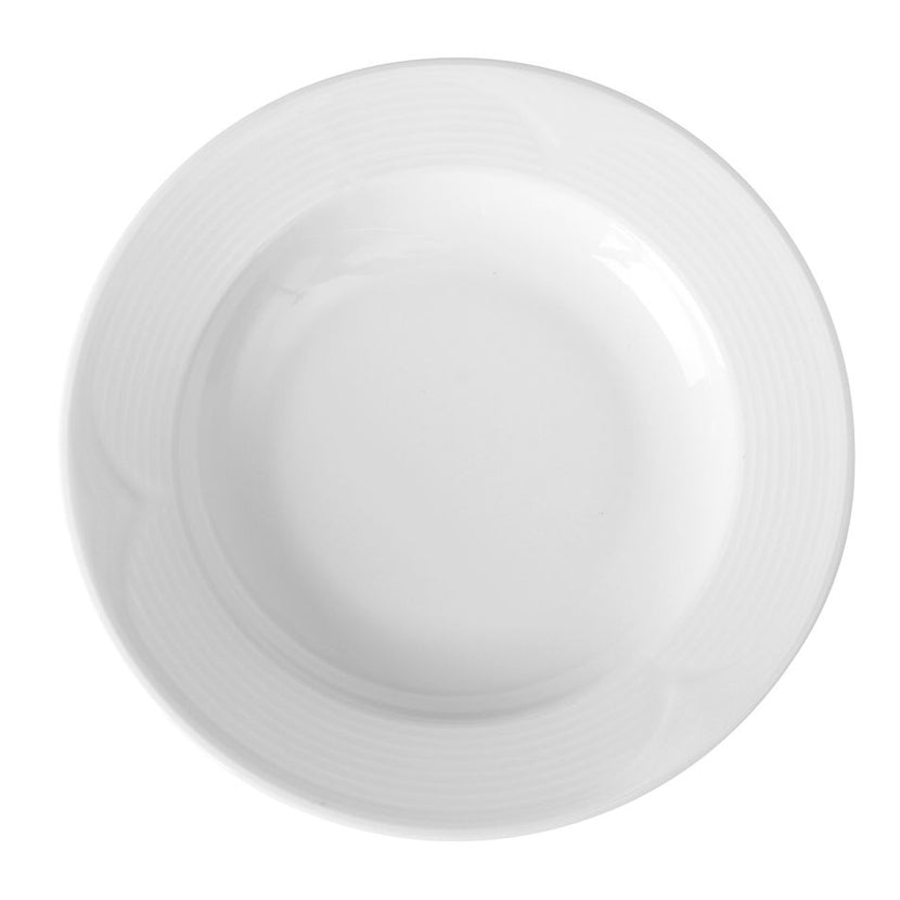 Plate deep 220x35 mm Saturn white porcelain 1/box