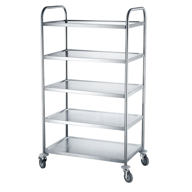Serving trolley 5 trays stainless steel 18/0 860x540x1560 mm 1/box