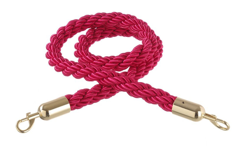 Barrier cord red with gold-colored hook 1/box