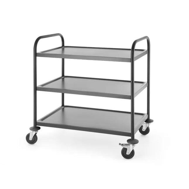 Serving trolley Matte Black Stainless Steel 90.5 x 58.5 x 94.5 cm