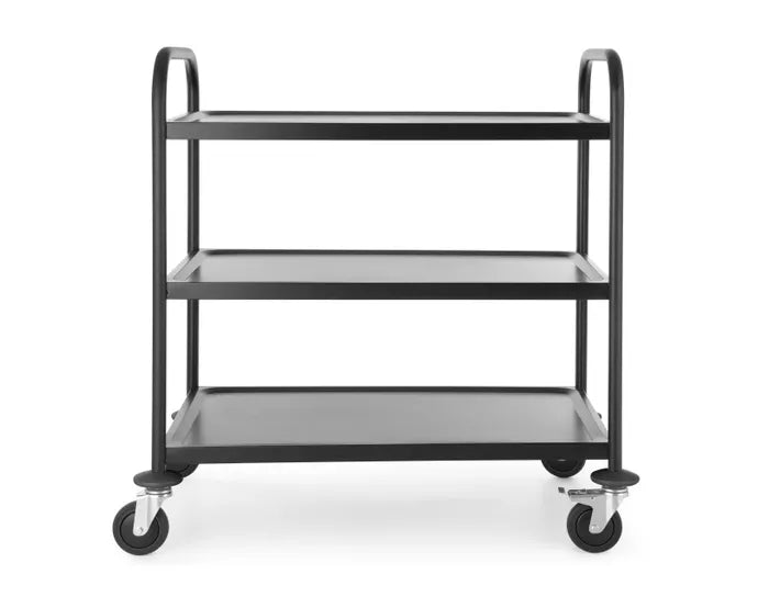Serveerwagen Mat Zwart RVS 90,5 x 58,5 x 94,5 cm