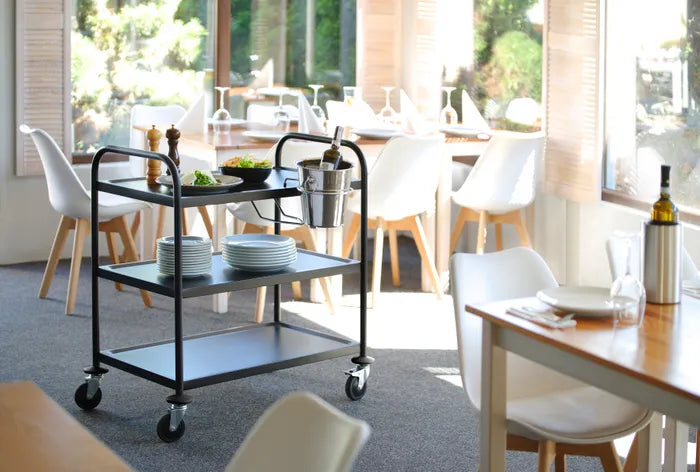 Serveerwagen Mat Zwart RVS 90,5 x 58,5 x 94,5 cm