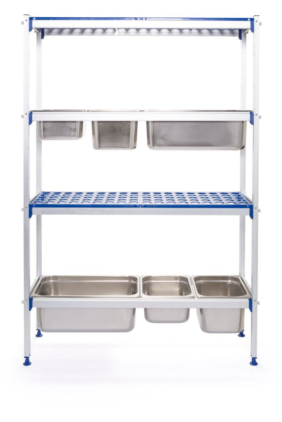 Storage rack 4 shelf 2xGN Al PP1120x355x1685 1/box