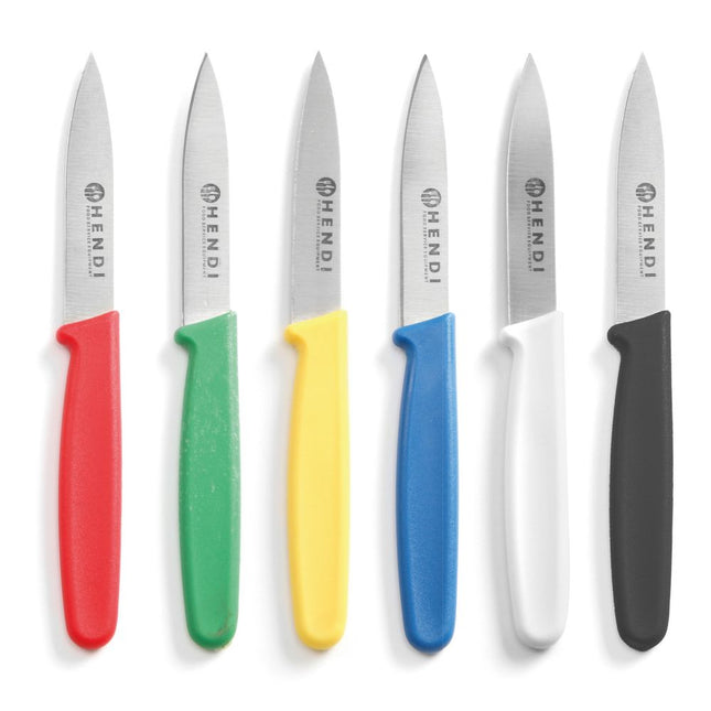 Paring knife set 75 mm white red blue green black yellow 1/box